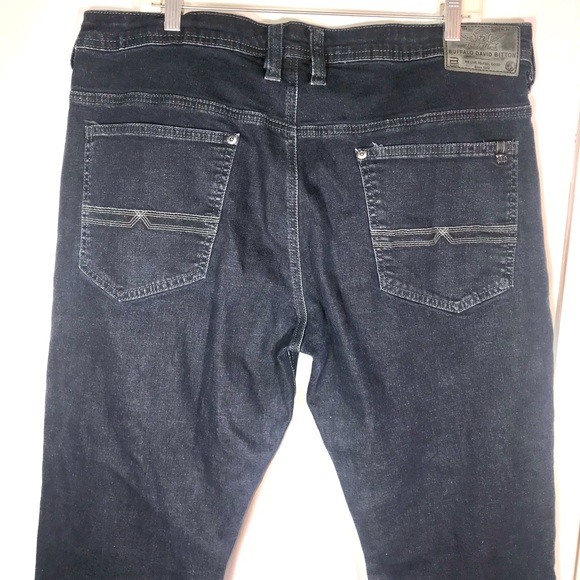 Buffalo David Bitton Evan X slim straight stretch button fly jeans size 40x32 - Picture 6 of 8
